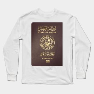 Qatar Passport Cover Long Sleeve T-Shirt